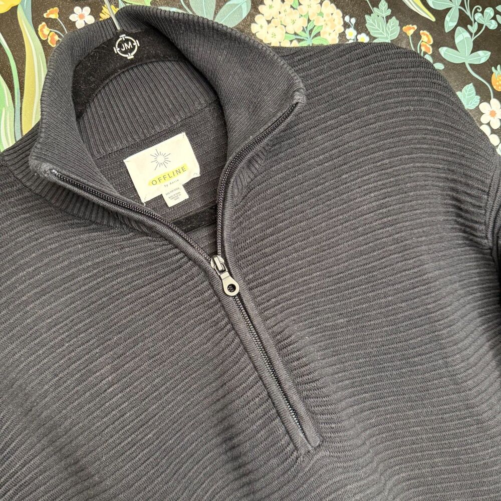 Offline by Aerie Ribbed Oversized Quarter-Zip Sweater